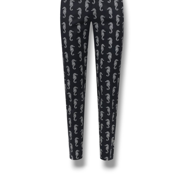 Dolce & Gabbana Dark Blue & White Seahorse Print Slim Fit Chino Pant 34" Waist - Picture 2 of 16